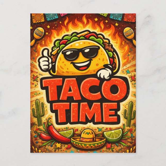 Taco Time - Fiesta Fiasco - Matvänner Vykort (Framsida)