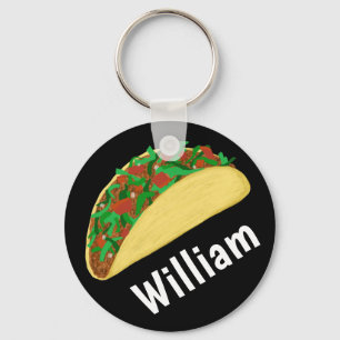 Taco Time Roligt Yummy CUSTOM NAME Nyckelring