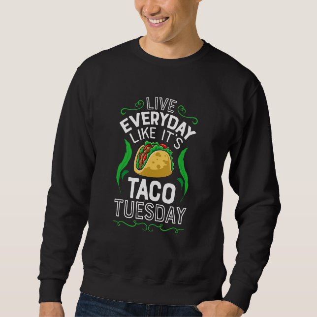 Taco Tisdag Cinco De Mayo Mexiko Mexikansk Natione Lång Ärmad Tröja (Framsida)