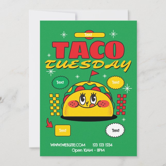 Taco Tisdag Flyer Inbjudningar (Framsida)