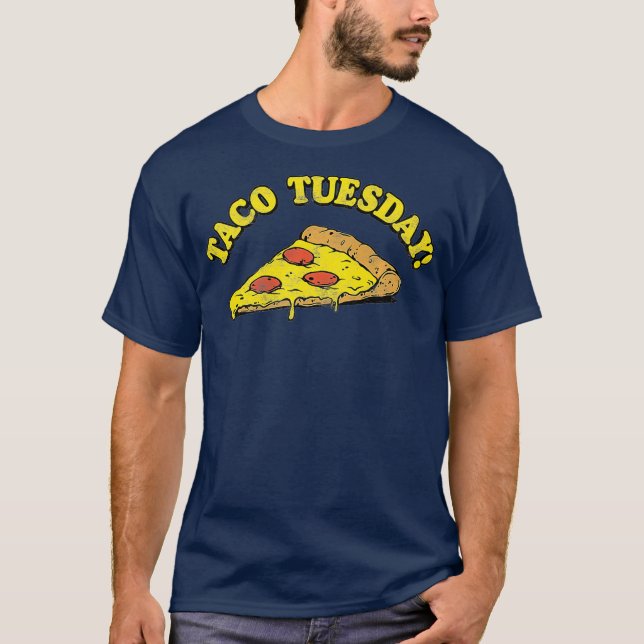 Taco Tisdag Pizza Premium T Shirt (Framsida)