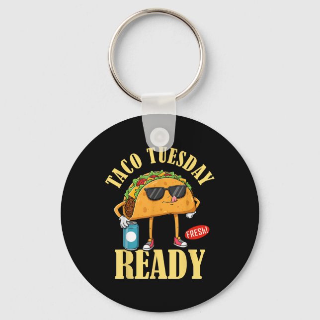Taco Tisdag Redo Cinco De Mayo Funny Mexican Foo Nyckelring (Framsida)