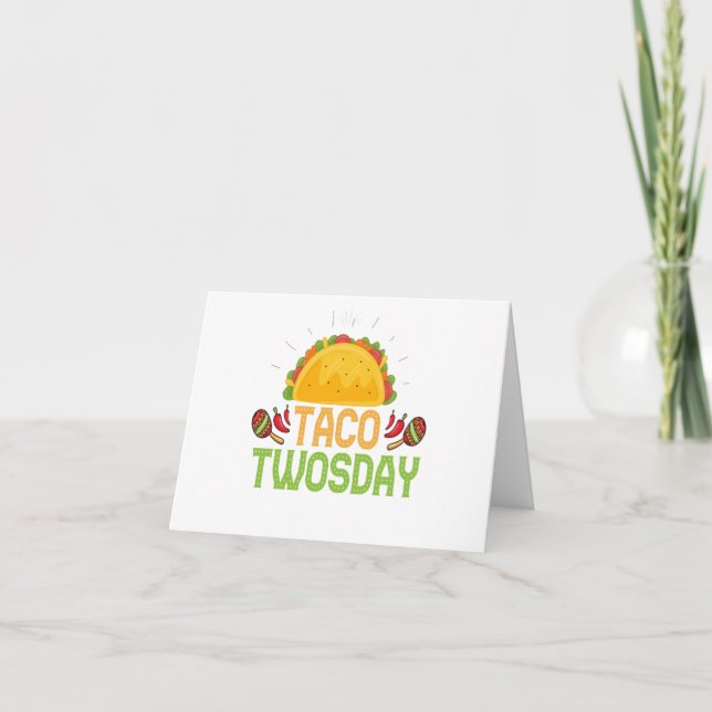Taco Tosday 2 Birthday Cinco De Mayo Gift Tack Kort (Framsida)