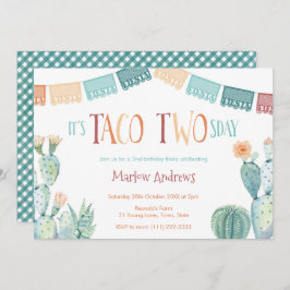 Taco Tosday Autumn Färg 2:a födelsedagen Party Inbjudningar