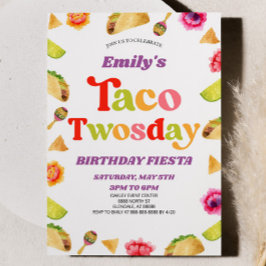 Taco Tosday Fiesta 2:a andra Födelsedagsfesten Inbjudningar