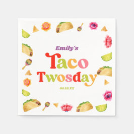 Taco Tosday Taco Tisdag 2:a födelsedag Party Pappersservett
