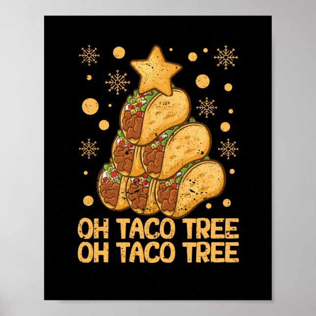 Taco Träd jul Pajamas Julafton Mexikanska maten Poster (Framsidan)