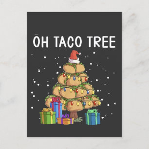 Taco Träd, mexikanskt livsmedel, god jul Inbjudan Vykort