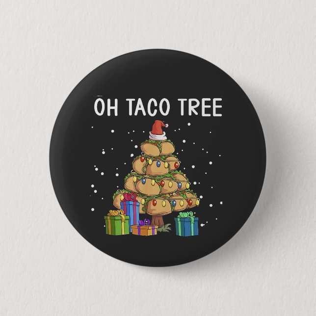 Taco Träd, mexikanskt livsmedel, god jul Knapp (Framsida)
