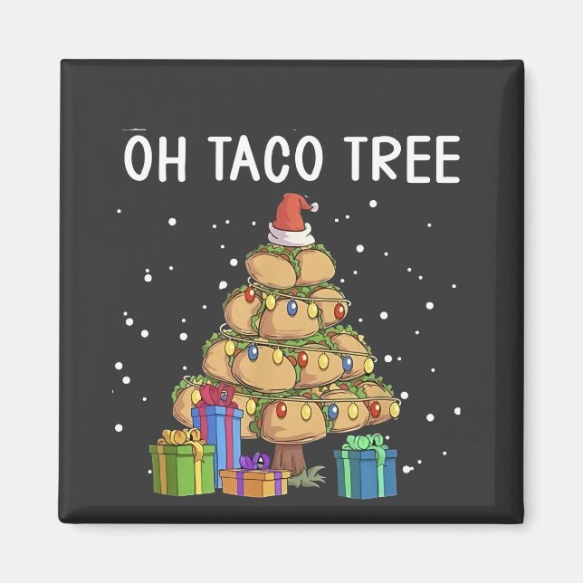 Taco Träd, mexikanskt livsmedel, god jul Magnet (Framsidan)