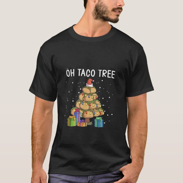 Taco Träd, mexikanskt livsmedel, god jul T Shirt (Framsida)