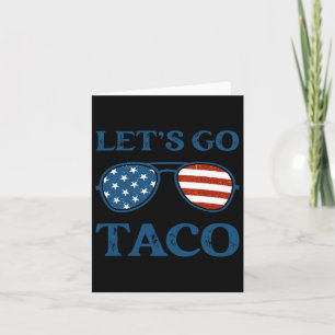 Taco Trump 2025 Retro Sungles Funny Låt oss Go Tac Kort
