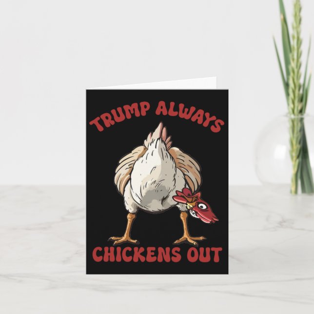 Taco Trump Alltid Chicken Out Funny Chicken Tariff Kort (Framsida)