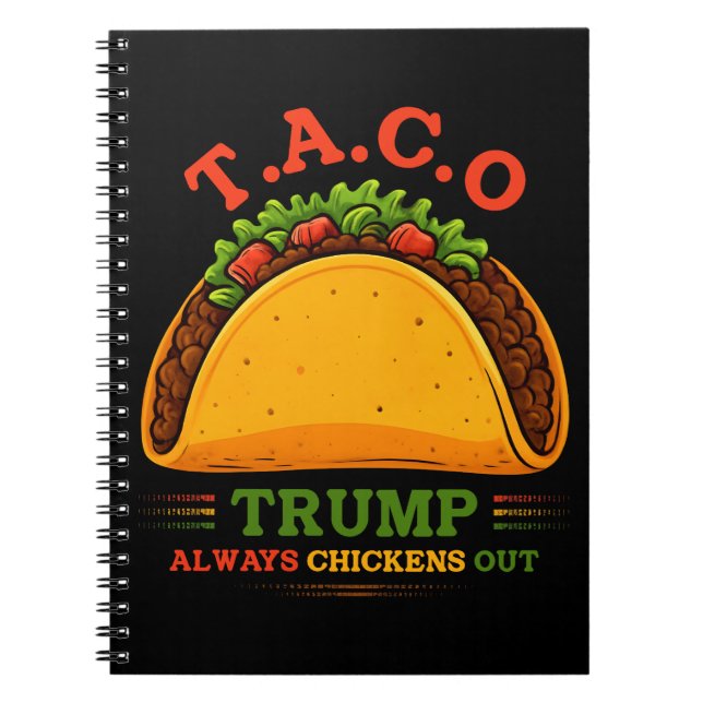 Taco Trump Chickens Out Funny Anteckningsbok (Framsidan)