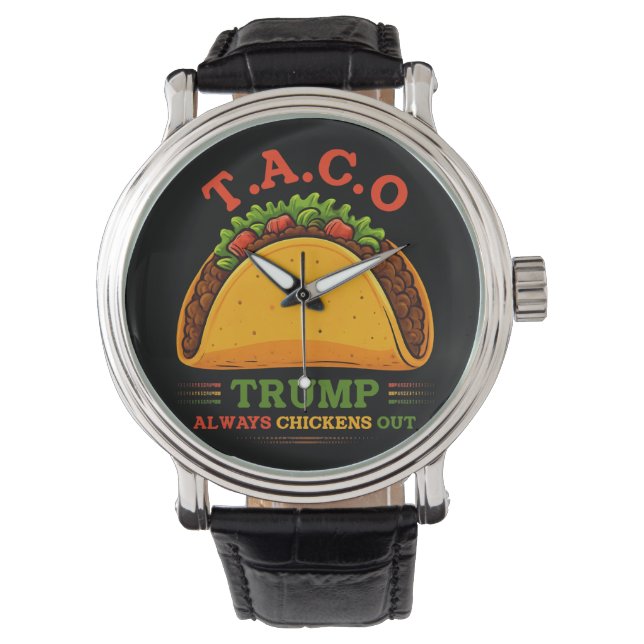 Taco Trump Chickens Out Funny Armbandsur (Framsida)
