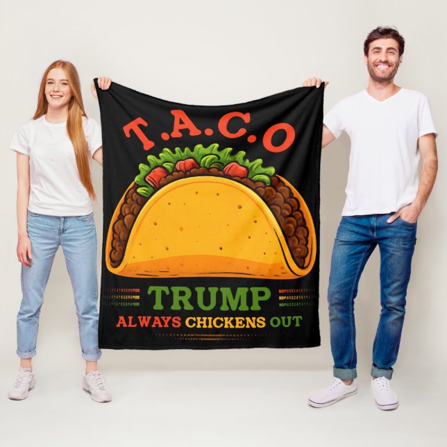 Taco Trump Chickens Out Funny Fleecefilt (På plats)