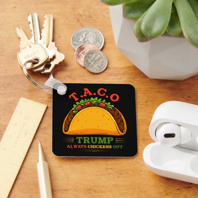 Taco Trump Chickens Out Funny Nyckelring (Skrivbord)