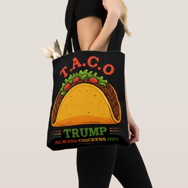Taco Trump Chickens Out Funny Tygkasse (Närbild)