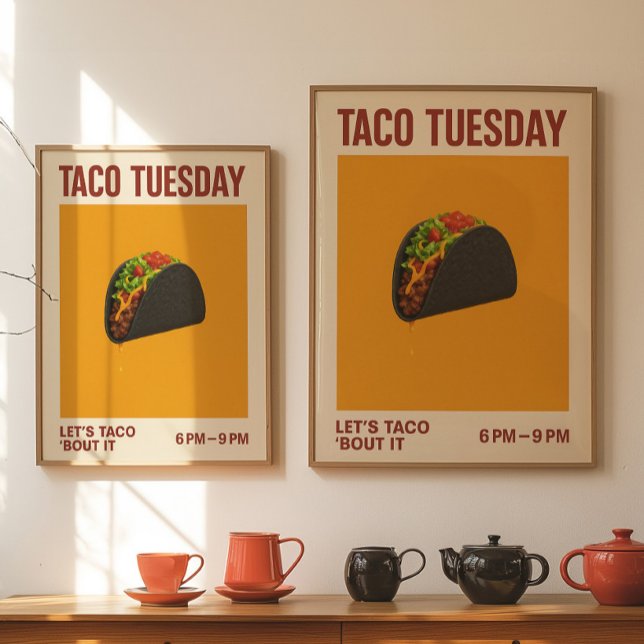 Taco Tuesday Köksinredning | Rolig Taco-affisch Poster (Skapare uppladdad)