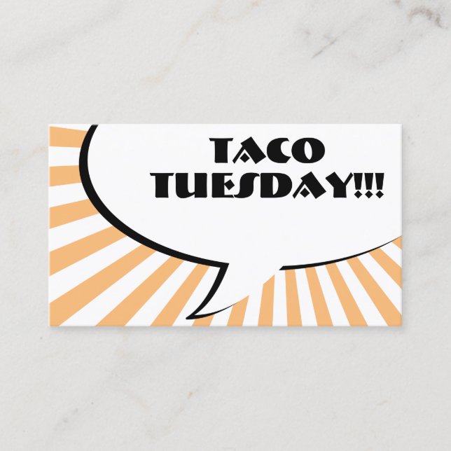 taco tuesday visitkort (Framsida)