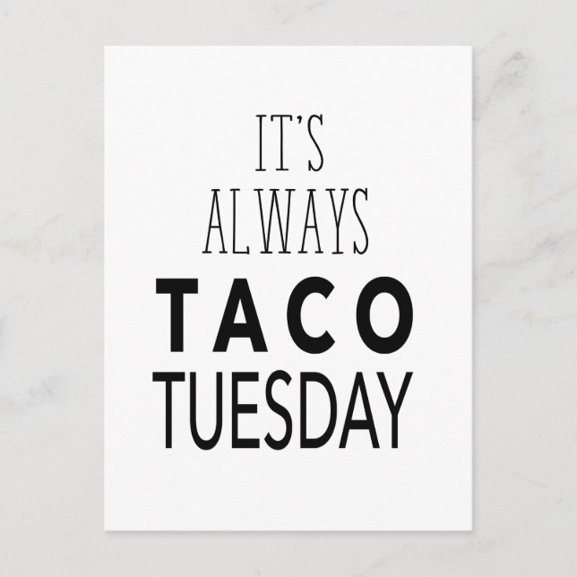 TACO TUESDAY VYKORT (Framsida)