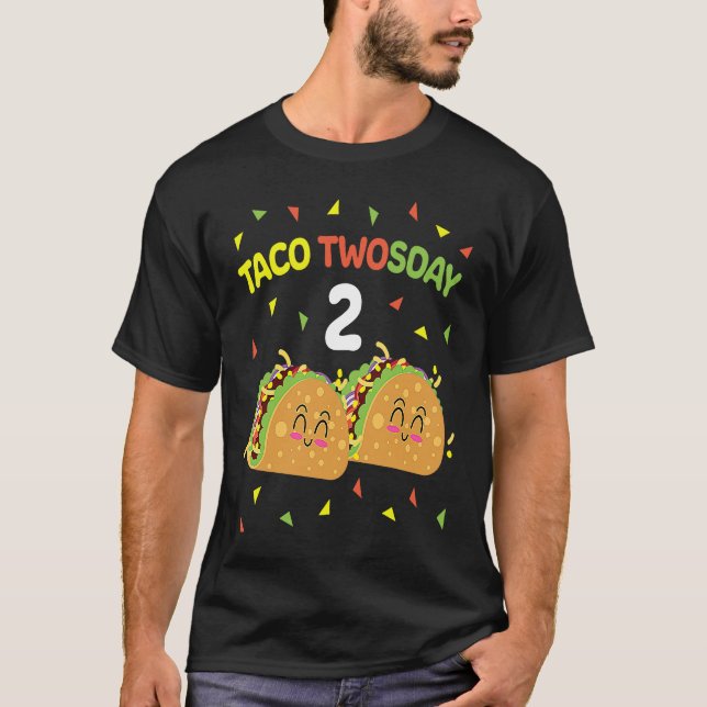 Taco Twosday 2nd Birthday I'm Dos for Kids Toddler T Shirt (Framsida)