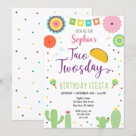 Taco Twosday Fiesta Cactus Birthday Inbjudningar