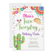 Taco Twosday Fiesta Mexican Girl Second Birthday 