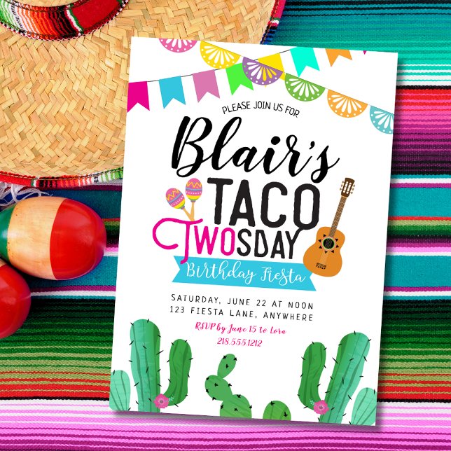 Taco Twosday födelsedagsinbjudan Inbjudningar (Skapare uppladdad)