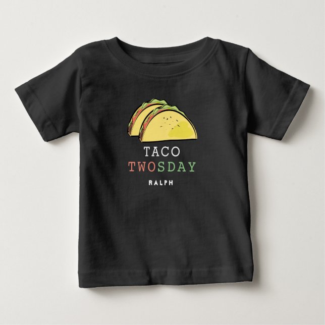 Taco Twosday Tisdag 2-års födelsedags Pojke T Shirt (Framsida)