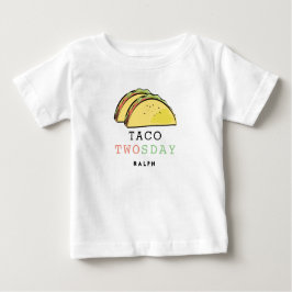 Taco Twosday Tisdag Vit 2-års Födelsedag Pojke T Shirt