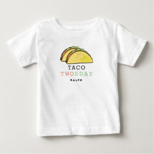 Taco Twosday Tisdag Vit 2-års Födelsedag Pojke T Shirt