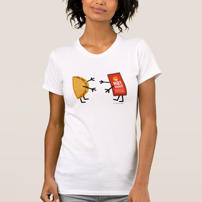 Taco & varm sås - anpassade t-shirt (Framsida)
