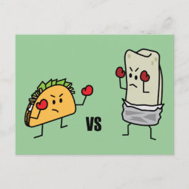 Taco vs burritoen vykort