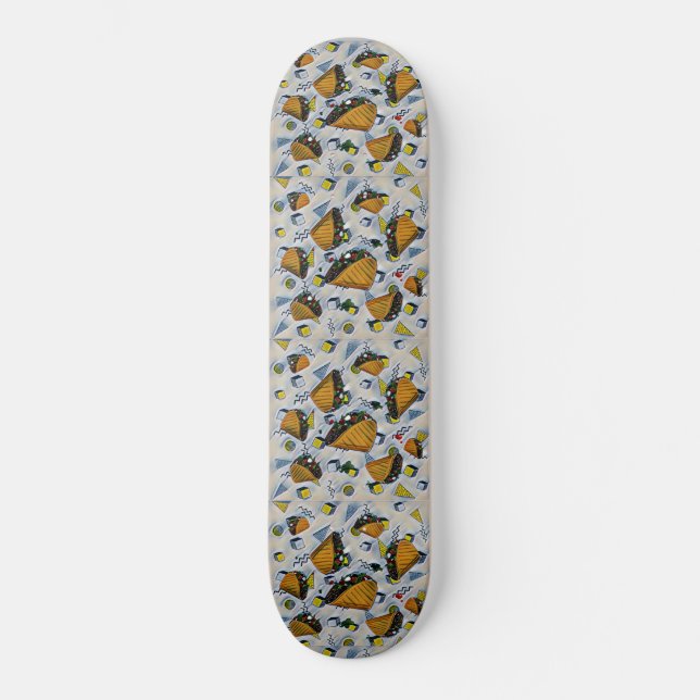 Taco Watercolor Mini Skateboard Bräda 18,5 Cm (Framsida)