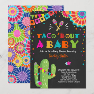 Tacoanfall en inbjudan för babyFiestababy shower