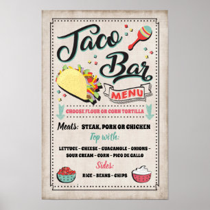 Tacobar meny Parti skylt
