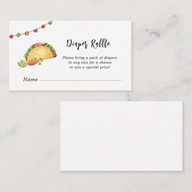 Taco'Bout Babydusch Diaper Raffle Tilläggskort (Fram/baksida)