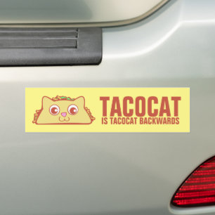 Tacocat Backwards II Bumper Sticker Bildekal