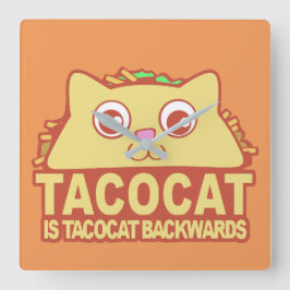 Tacocat Backwards II Fyrkantig Klocka