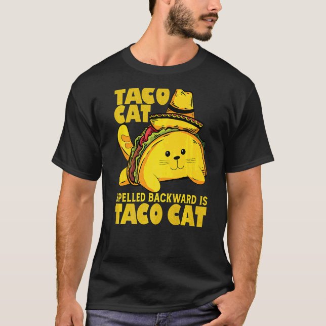 Tacocat Baklänges Är Taco Cat Cinco De May T Shirt (Framsida)