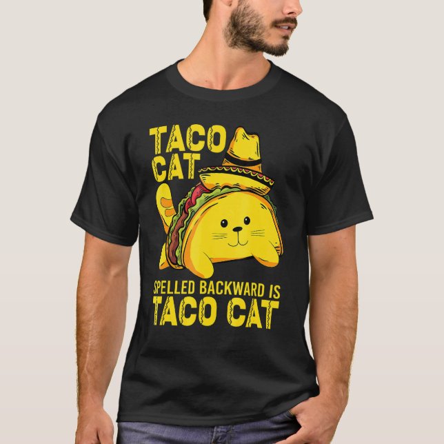 Tacocat Baklänges Är Taco Cat Cinco De May T Shirt (Framsida)