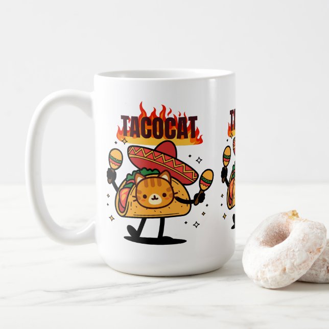 Tacocat Baklänges är Tacocat Kaffemugg (Med munk)