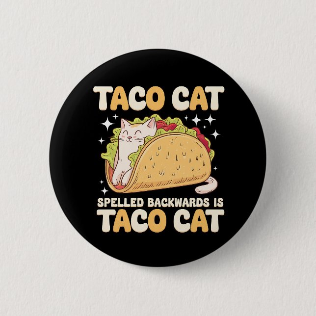 Tacocat Baklänges Taco Cat Mexikansk Knapp (Framsida)