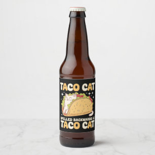 Tacocat Baklänges Taco Cat Mexikansk Ölflaska Etikett