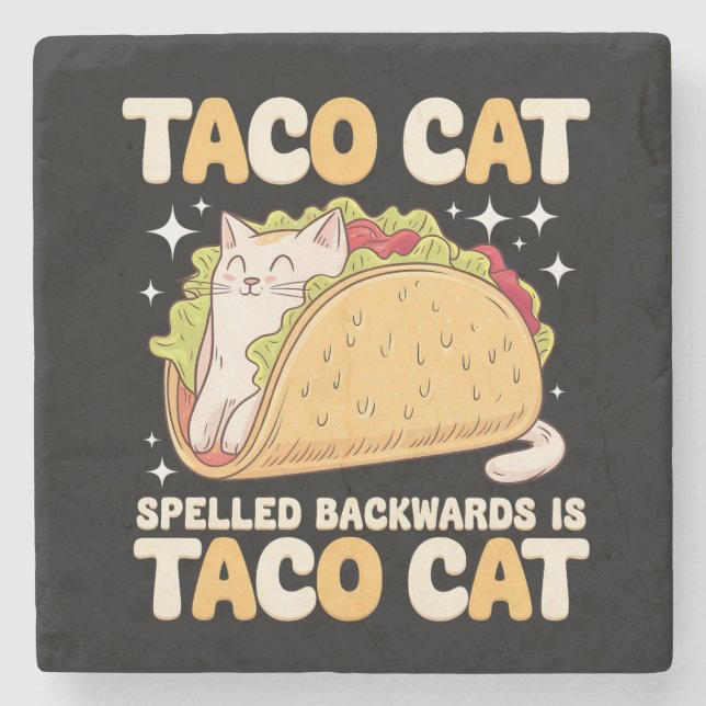 Tacocat Baklänges Taco Cat Mexikansk Stenunderlägg (Framsidan)