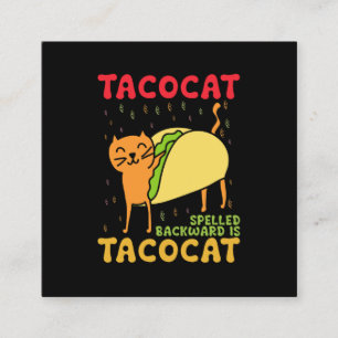 Tacocat Baklänges Tacos Cats Cinco De Mayo Fyrkantigt Visitkort