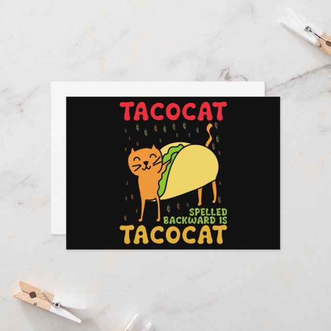 Tacocat Baklänges Tacos Cats Cinco De Mayo Inbjudningar (Fram/Back In Situ)