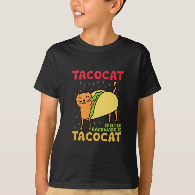 Tacocat Baklänges Tacos Cats Cinco De Mayo T Shirt (Framsida)