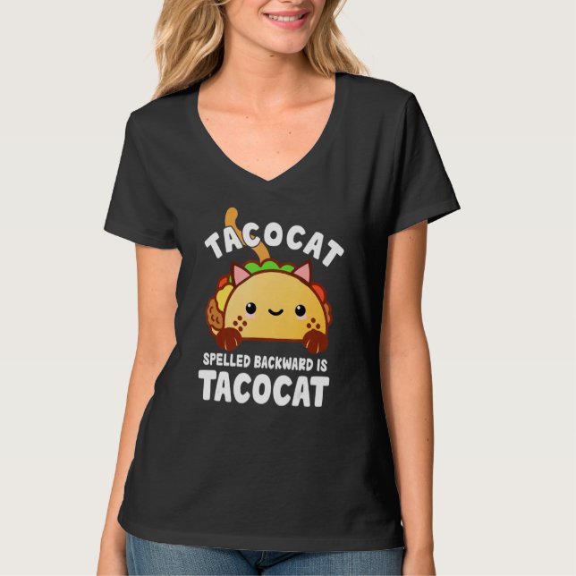 TacoCat Funny Mexican Food Cinco de Mayo Tacos Cat T Shirt (Framsida)